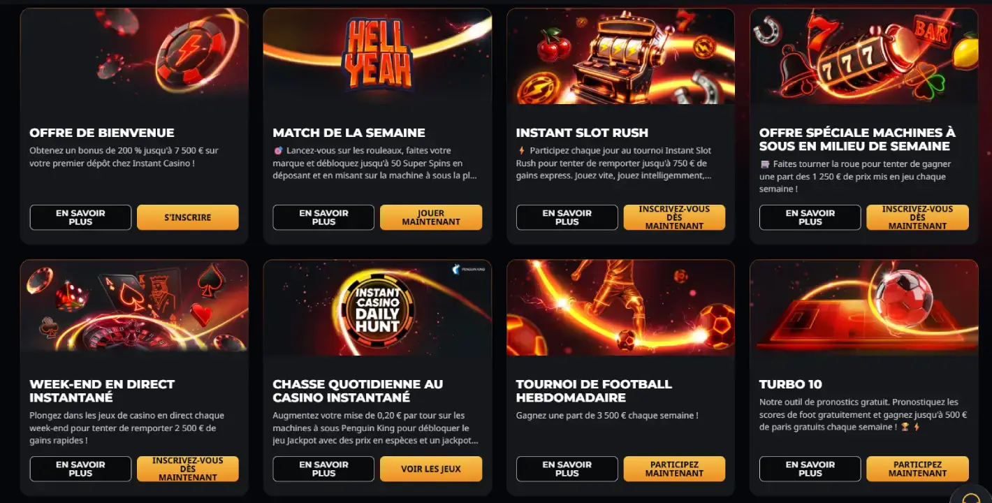 instant casino bonus